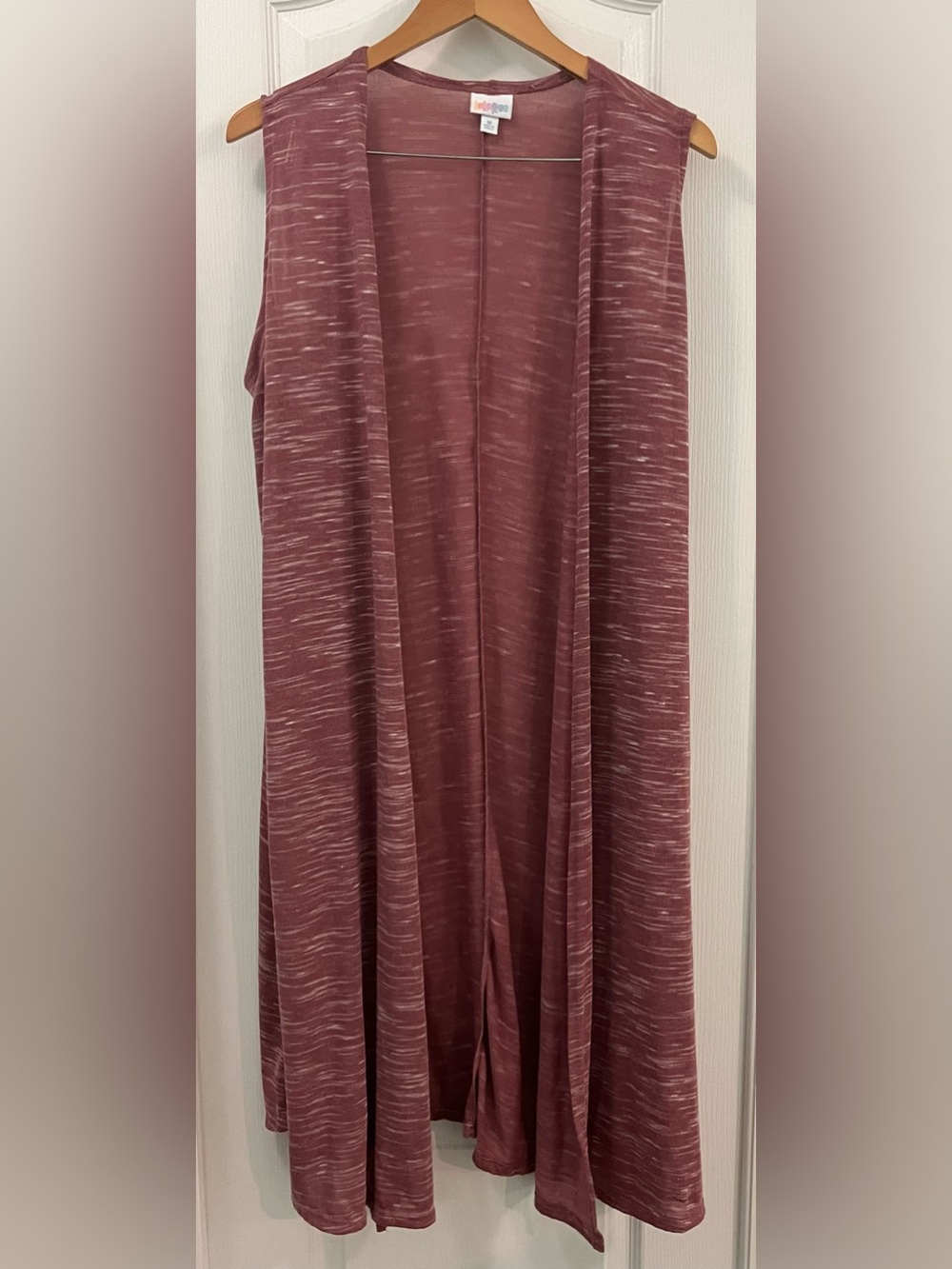 LuLaRoe Joy Cardigan Size Medium in Dusty Rose Heather. Long length, like new.